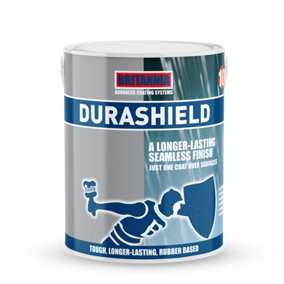 Britannia Paints Durashield Black 20 Litres - One Coat - 5 Year Life Expectancy - Waterproof Rubber Roof Coating