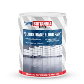 Britannia Paints Floor Paint Black 5 Litres - Polyurethane Coating - Hard Wearing & Chemical Resistant