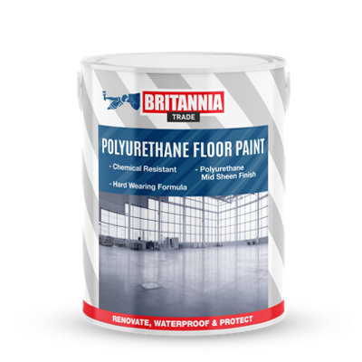 Britannia Paints Floor Paint Light Grey 20 Litres - Polyurethane Coating - Hard Wearing & Chemical Resistant