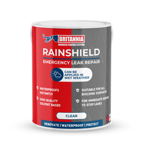 Britannia Paints Rainshield Clear 5 Litres - One Coat - Emergency Leak Repair - Waterproofs Instantly