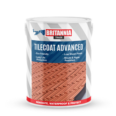 Britannia Paints Tilecoat Advanced Light Terracotta 15 Litres - Roof Tile Renovation Paint - Brings Aged Roof Tiles Back to Life