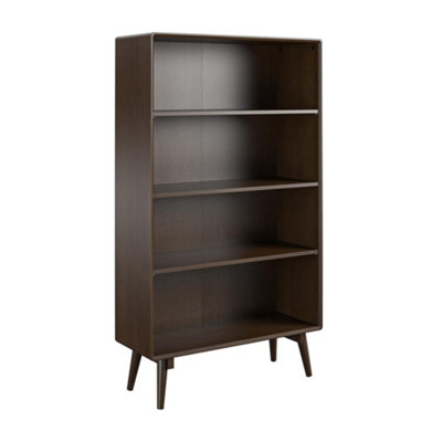 Brittany bookcase with 4 shelves in walnut