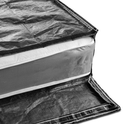 Britwrap Reusable Mattress Bag with Handles for Moving & Storage - Black Universal California King