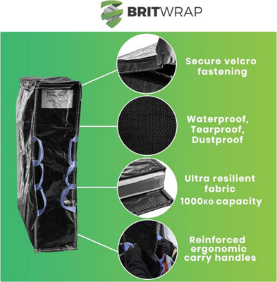 Britwrap Reusable Mattress Bag with Handles for Moving & Storage - Black Universal King - 5