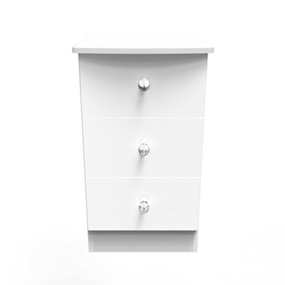 Ready assembled white on sale gloss bedside cabinets