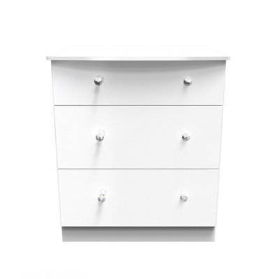 White chest of drawers deals with led lights