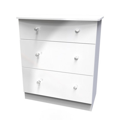 Led white gloss chest shop of drawers