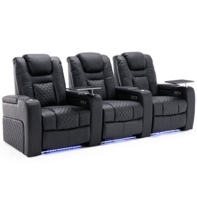 BROADWAY 3 SEATER ELECTRIC RECLINER CINEMA SOFA USB CHARGING LED BASE ...