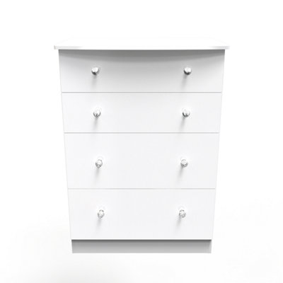 White gloss chest of on sale drawers with led lights