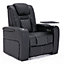 BROADWAY CINEMA ELECTRIC RECLINER CHAIR USB CHARGING LED BASE WITH TRAY (Black w White Stitching)