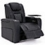 BROADWAY CINEMA ELECTRIC RECLINER CHAIR USB CHARGING LED BASE WITH TRAY (Black w White Stitching)