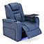 BROADWAY CINEMA ELECTRIC RECLINER CHAIR USB CHARGING LED BASE WITH TRAY (Blue)