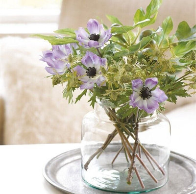 Broadwell Funnel Neck Vase - Modern Clear Glass Vase for Fresh or Artificial Flower Stem or Bouquet Arrangements - H19 x 15cm