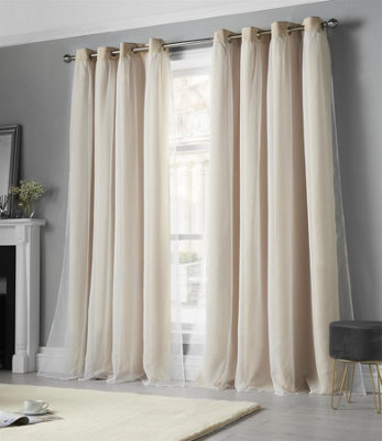 Brockham 90" x 90" Cream (Ring Top Curtains) DIY at B&Q