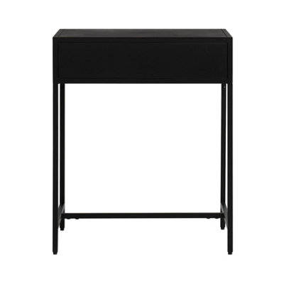 Brockwell Metal Nightstand Bedside Side Table Nightstand with Drawer in Black