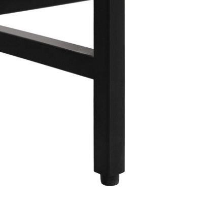 Brockwell Metal Nightstand Bedside Side Table Nightstand with Drawer in Black