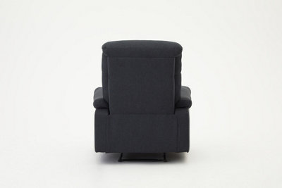 Brody Sofa Suite Armchair Manual Recliner Dark Grey Padded Fabric