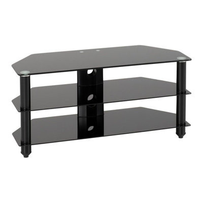 Bromley TV Stand in Black Glass