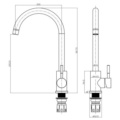 Bronx Brushed Gold Kitchen Sink Mixer Tap Single Lever Swivel Swan Spout - Manufacturer Guarantee
