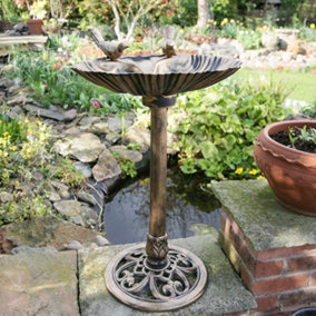 Bronze Effect Garden Bird Bath Table