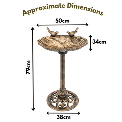 Bronze Effect Garden Bird Bath Table