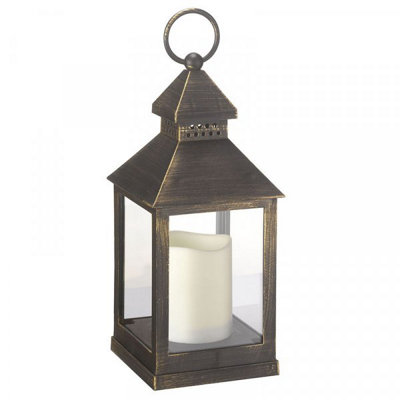 Bronze Effect Garden Lantern Light Battery Operated - 3