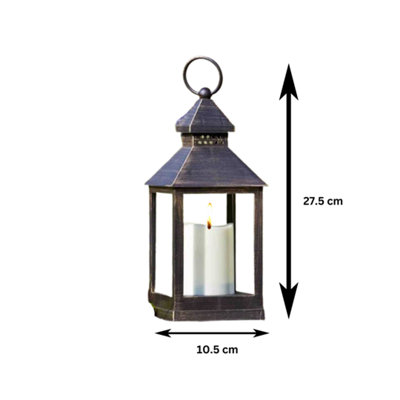 Bronze Effect Garden Lantern Light Battery Operated - 4