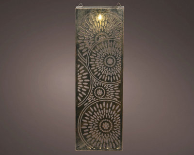 Bronze Garden Wall Art Solar Light Panel Light Up Garden Wall Decoration 60cm
