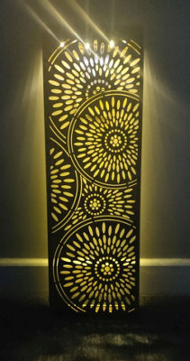 Bronze Garden Wall Art Solar Light Panel Light Up Garden Wall Decoration 60cm