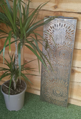 Bronze Garden Wall Art Solar Light Panel Light Up Garden Wall Decoration 60cm