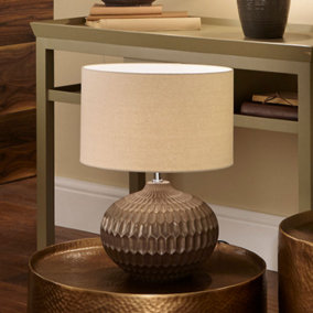 Bronze Textured Glazed Ceramic Table Lamp