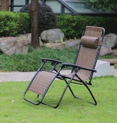 Bronze Zero Gravity Garden Reclining Chair Sun Lounger Recliner