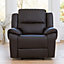Brookhaven 100cm Wide Brown Bonded Leather Electric Reclining Arm Chair
