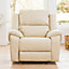 Brookhaven 100cm Wide Cream Bonded Leather Electric Reclining Arm Chair