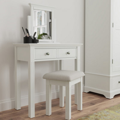Brooklea 2 Drawer Vanity Dressing Table White Pine with MDF