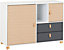 Brooklyn 2 Door 2 Drawer Storage Chest - L45 x W120 x H84.5 cm - Oak Effect/Grey