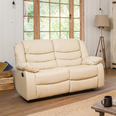 Cream leather deals power recliner