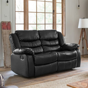 Brooklyn 2 Seat Bonded Leather Recliner Sofa Sofa Black