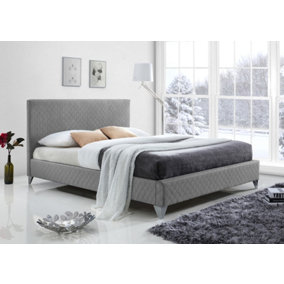 Brooklyn 4FT6 Double Grey Fabric Bed