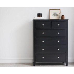 Brooklyn Black 2 Over 4 Chest of Drawers