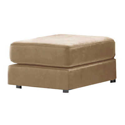 Brooklyn Plush Velvet Foam Filled Beige Footstool Sofa Accessory