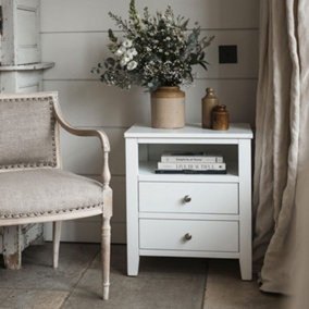Brooklyn White 2 Drawer Bedside Table