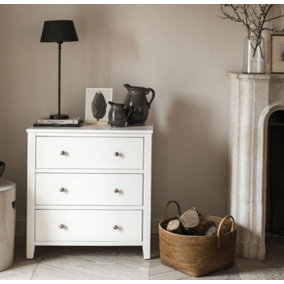 Brooklyn White 3 Drawer Chest of Drawers