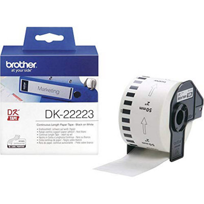 Brother DK-22223 Label Roll, Continuous Length Paper, Black on White ...