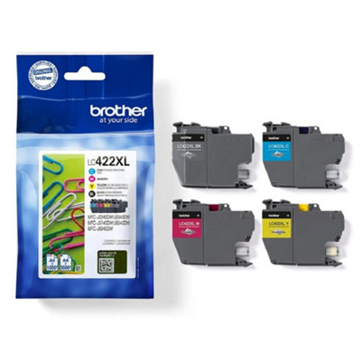 BROTHER Genuine LC-422XLVAL Black/Cyan/Magenta/Yellow,Multi-Pack, High ...