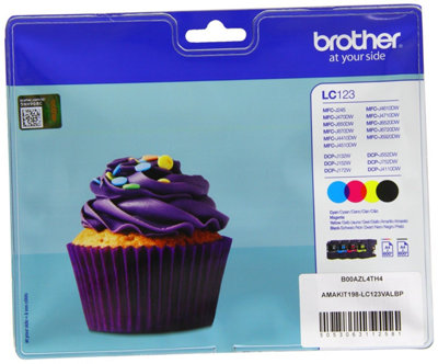 Brother LC123 Value Multipack - Black/Cyan/Magenta/Yellow - Black/Cyan ...