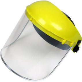 Brow Guard with Full Face Shield - Ratchet Adjustable Headband - Impact Grade F