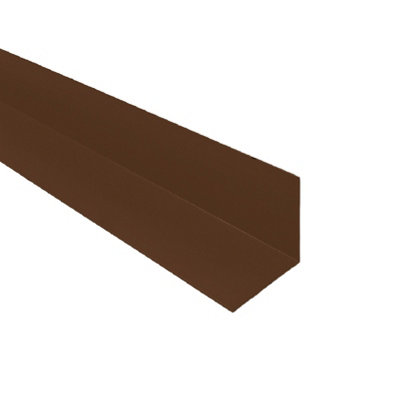 Brown 1.2 Metre UPVC Plastic Rigid Angle 50mm x 50mm Trim Lengths 90 Degree - Pack Size: 4