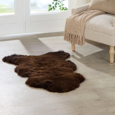 Brown 100% British Sheepskin Rug