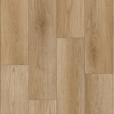 Brown 2.4mm Thick Vinyl Sheet AntiSlip Wood Effect Vinyl Flooring For ...